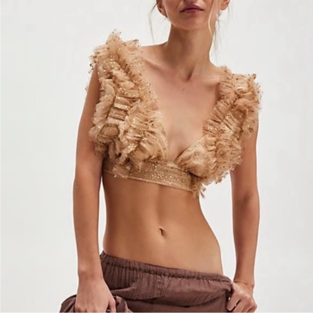 Free People One Sosha Party Top in Gold